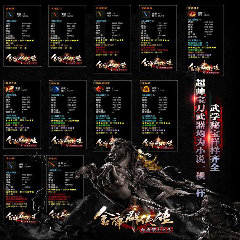 金庸群侠传装备属性